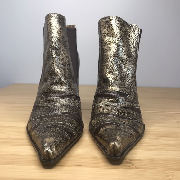 Carlos by Carlos Santana Torch Metallic Leather Booties Size 7.5 Medium Width - Picture 3 of 10